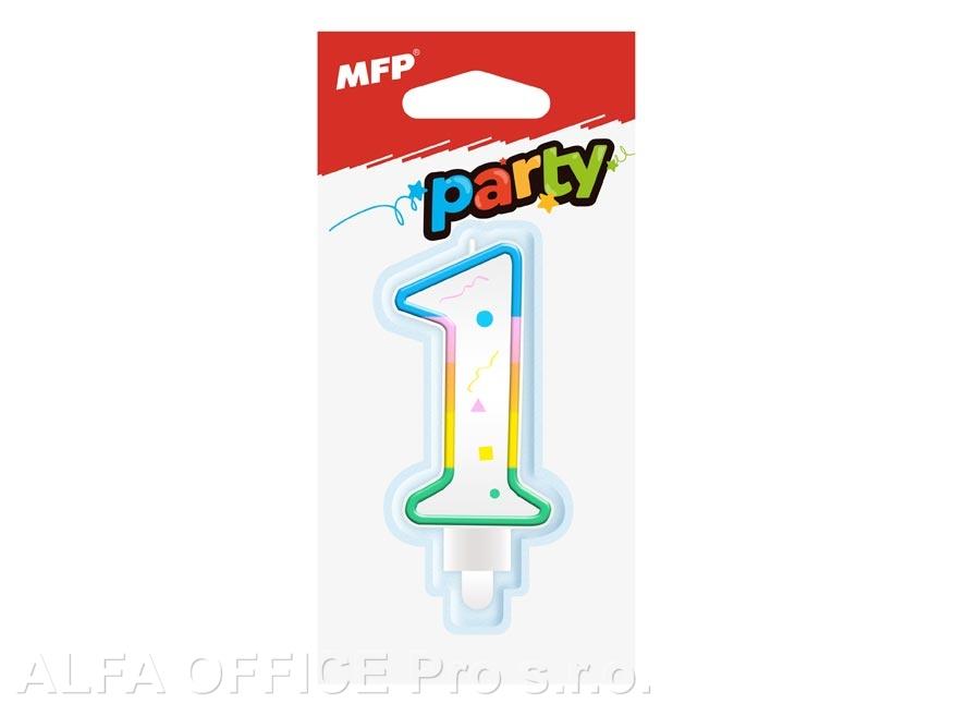 Svíčka dortová č.1 / duhová