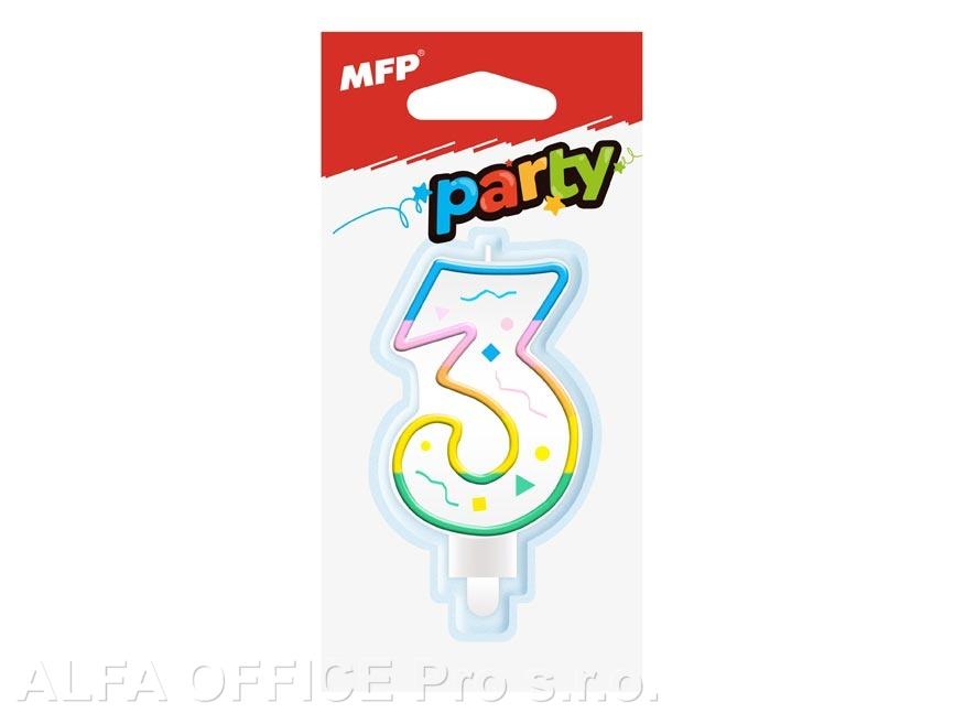 Svíčka dortová č.3 / duhová