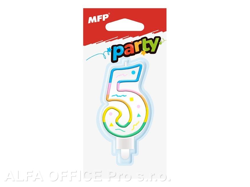 Svíčka dortová č.5 / duhová