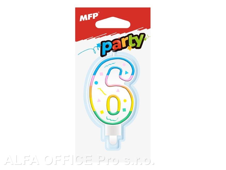 Svíčka dortová č.6 / duhová