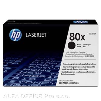 HP originální toner CF280X, black, 6900str., HP 80X, HP LaserJet+, N, 1050g