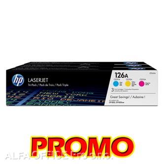 HP originální toner CF341A, CMY, 1000str., HP 126A, HP LaserJet+, N, 900g, 3ks