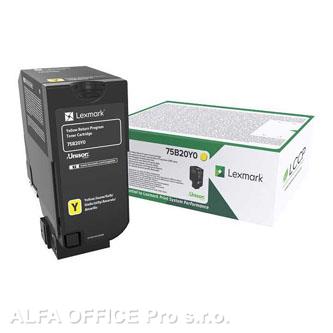  Lexmark originální toner 75B20Y0, yellow, 10000str., return, Lexmark CS727de, CS 