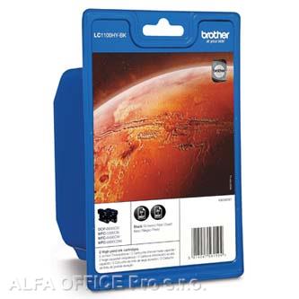 Brother originální ink LC-1100HYBKBP2, black, high capacity, 2ks, Brother DCP-6690CW, MFC-