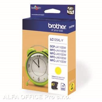 Brother originální ink LC-125XLY, yellow, 1200str., Brother MFC-J4510 DW