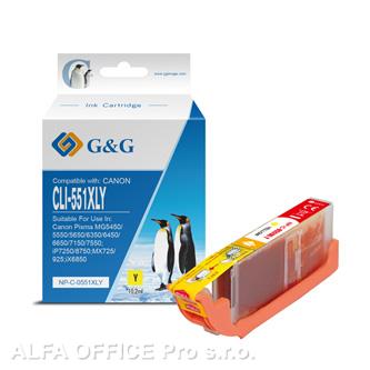  G&G kompatibilní ink s CLI551Y XL, yellow, 10,2ml, ml NP-C-0551XLY, high capacit 