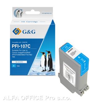  G&G kompatibilní ink s PFI107C, cyan, 130ml, NC-00107C, 6706B001, pro Canon iPF- 