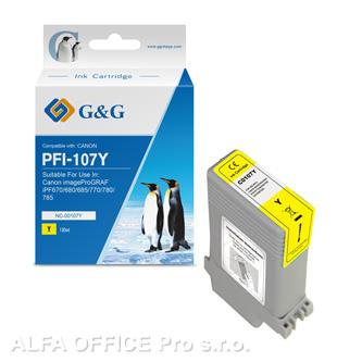  G&G kompatibilní ink s PFI107Y, yellow, 130ml, NC-00107Y, 6708B001, pro Canon iP 