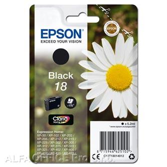 Epson originální ink C13T18014012, T180140, black, 5,2ml, Epson Expression Home XP-102, XP