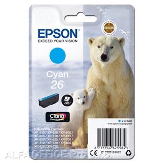 Epson originální ink C13T26124012, T261240, cyan, 4,5ml, Epson Expression Premium XP-800, 