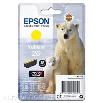 Epson originální ink C13T26144012, T261440, yellow, 4,5ml, Epson Expression Premium XP-800