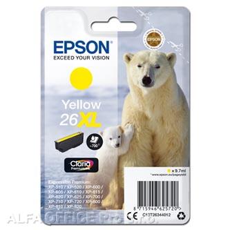 Epson originální ink C13T26344012, T263440, 26XL, yellow, 9,7ml, Epson Expression Premium 