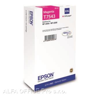 Epson originální ink C13T754340, T7543, XXL, magenta, 69ml, Epson WorkForce Pro WF-8090DW,