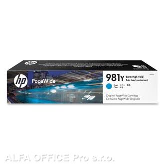 HP originální ink L0R13A, HP 981Y, cyan, 16000str., 185ml, extra high capacity, HP PageWid