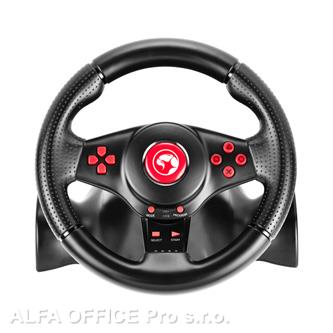  Volant Marvo GT-903, volant s pedály a řadící pákou, 16tl., USB, černý 