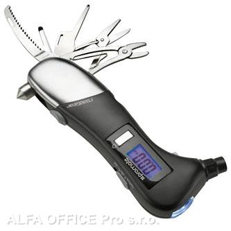  Digitální měřič tlaku v pneumatikách Promate roadGear 0.1-10bar, černý, multifun 