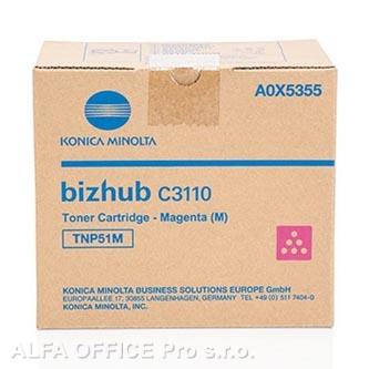 Konica Minolta originální toner A0X5355, magenta, 5000str., TNP-51M, Konica Minolta Bizhub