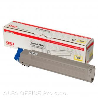OKI originální toner 42918913, yellow, 15000str., OKI C9600, C9800, C9650, C9850, MFP