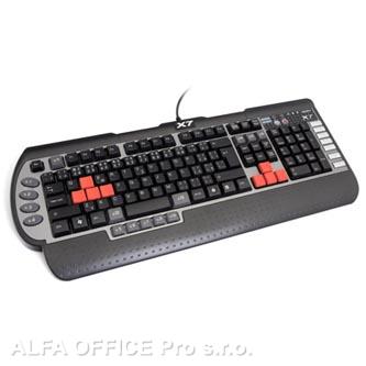  A4Tech G800V, Klávesnice herní, voděodolná typ drátová (USB), černá, CZ 