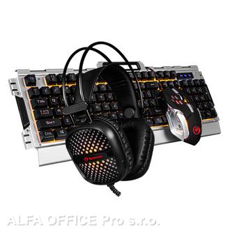  Marvo CM303, Sada klávesnice s herní myší a sluchátky, herní, membránová typ drá 