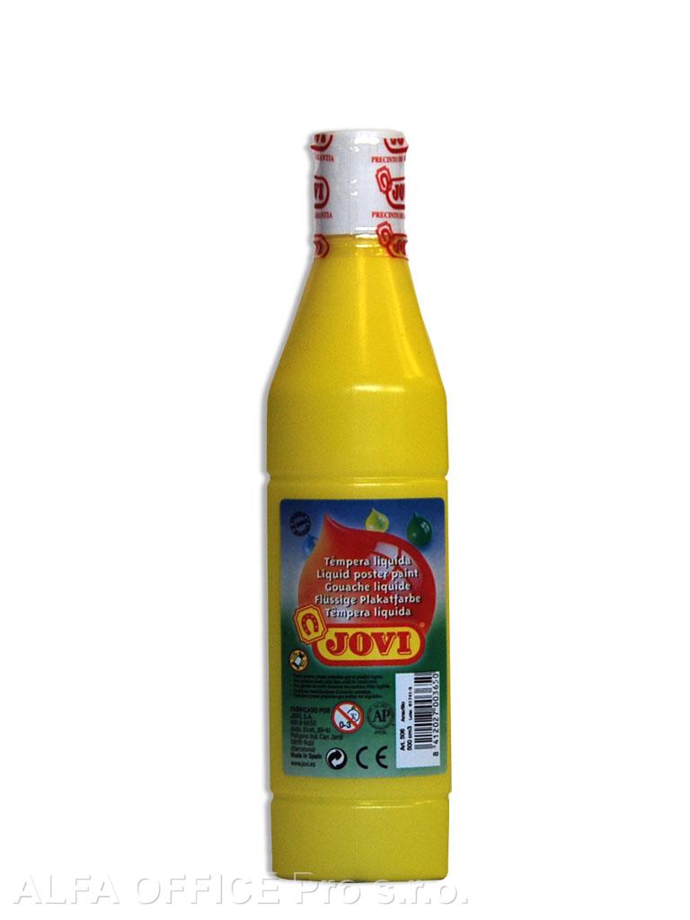 Tekuté temperové barvy JOVI PREMIUM v lahvi - 500 ml / žlutá