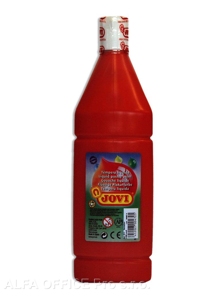 Tekuté temperové barvy JOVI PREMIUM v lahvi - 1000 ml / červená