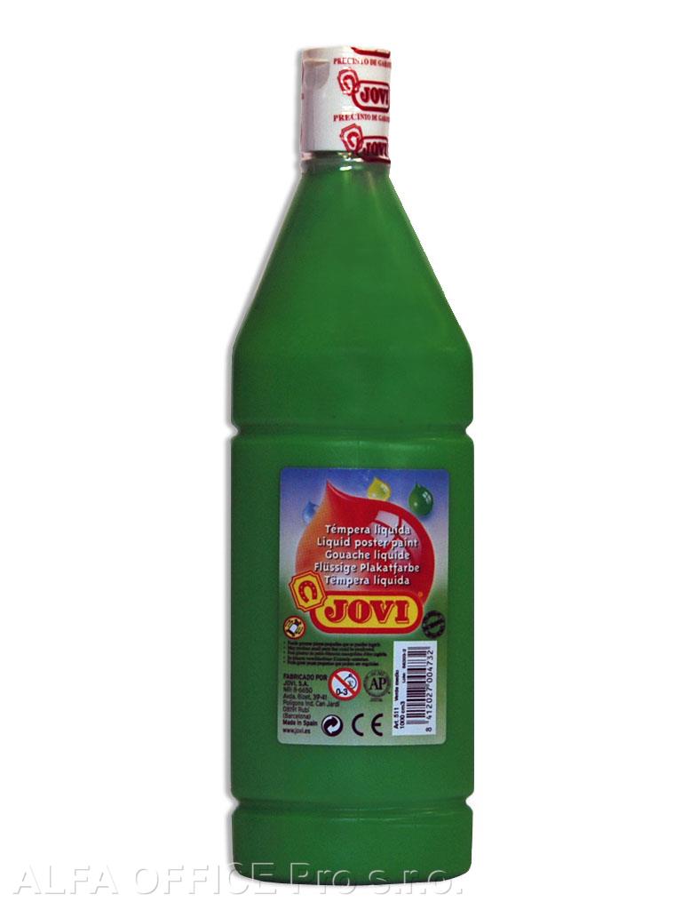 Tekuté temperové barvy JOVI PREMIUM v lahvi - 1000 ml / zelená