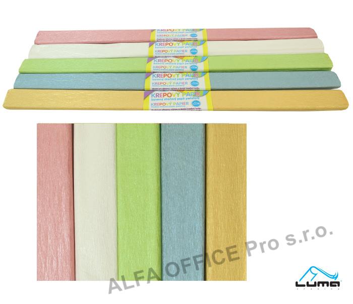 Krepový papír - sada 10 ks / perleťový mix