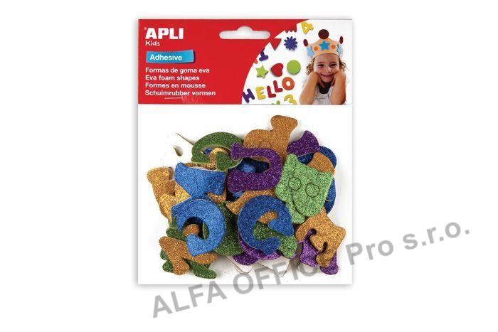 Samolepicí písmena APLI - třpytivá / 52 ks