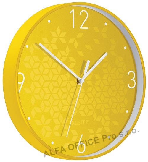 Leitz WOW nástěnné hodiny tiché žlutá