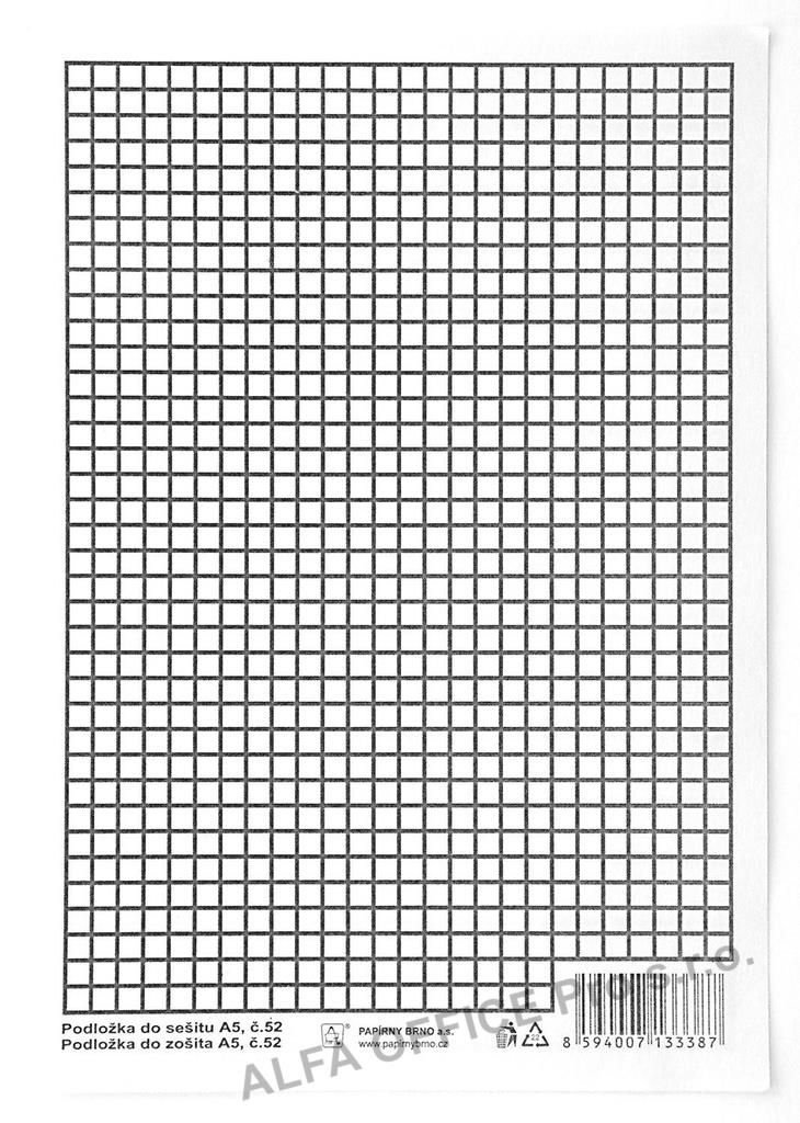 Podložka do sešitů A4 papírová - linka / čtvereček