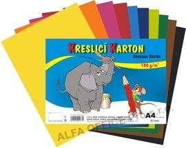 Barevný karton - A4 / 180 g / 60 listů / barevný mix
