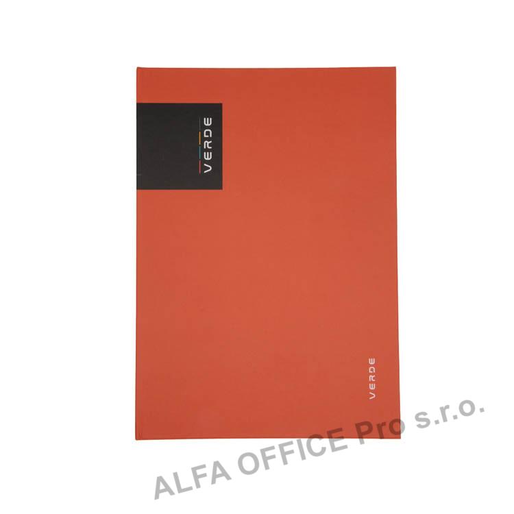 Kniha záznamní VERDE - A4 / linka / 96 listů / cihlová