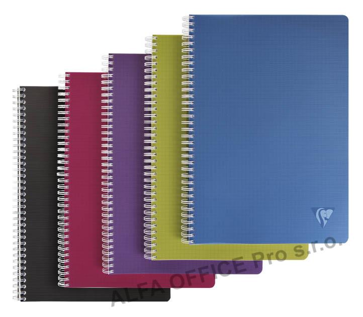 Blok kroužkový Clairefontaine Linicolor intesive A4 - čtvereček / 50 listů / mix barev