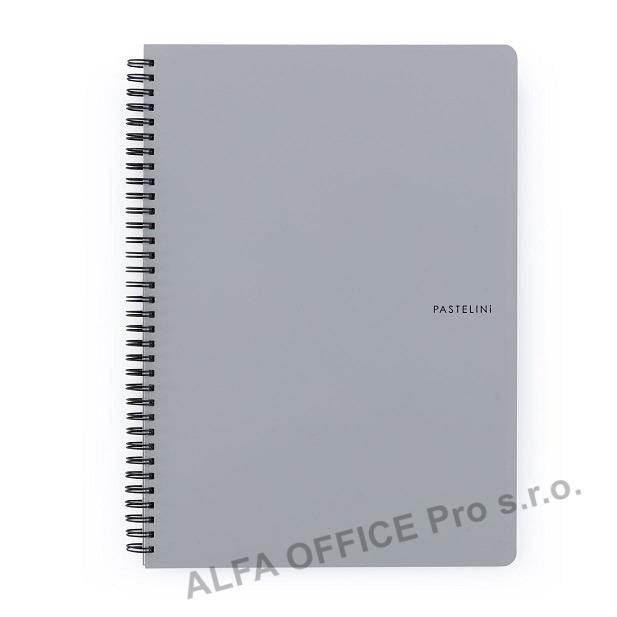 Blok kroužkový PASTELINi - A4 / linka / šedá