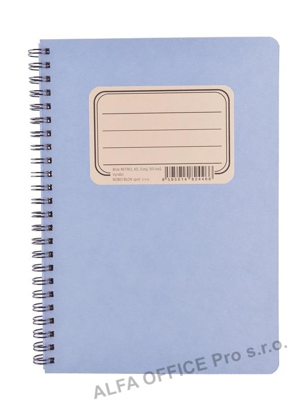 Blok BOBO Retro s boční spirálou - A5 / čistý