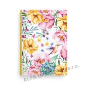 Kniha záznamní A5 - linka / 100 l / květy