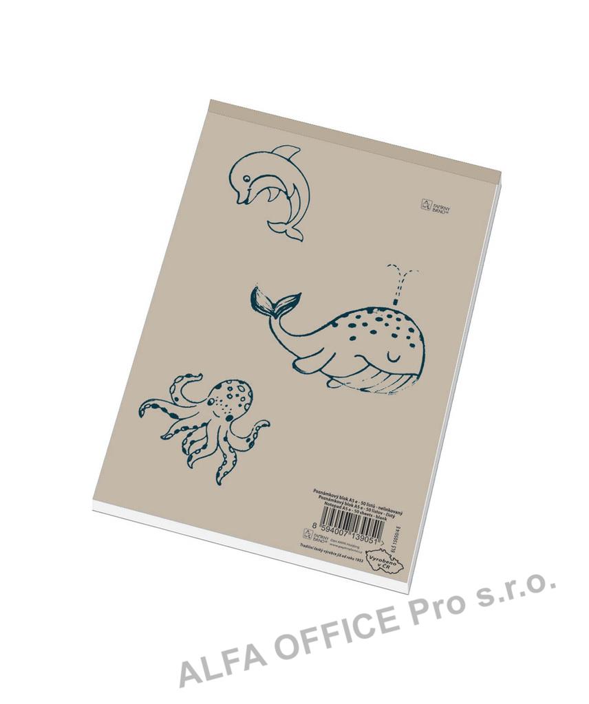 Blok šitý recyklovaný - A7 / čistý