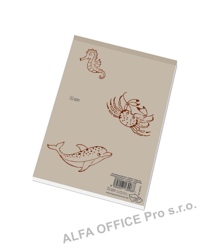 Blok šitý recyklovaný - A6 / linka