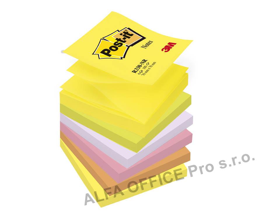 Samolepicí bločky Post-it - Z bločky - mix neonových barev / 6 x 100 lístků