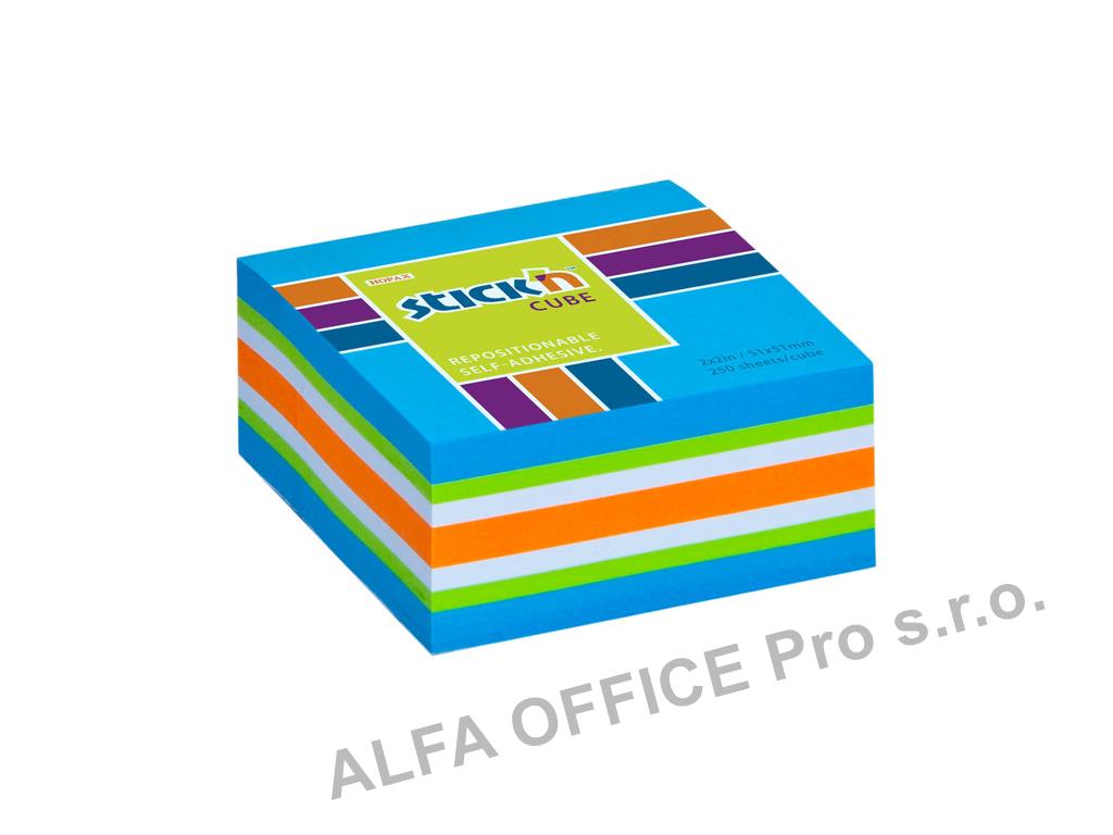 Samolepicí bločky Stick´n by Hopax - 51 x 51 mm / 250 lístků / mix modrá
