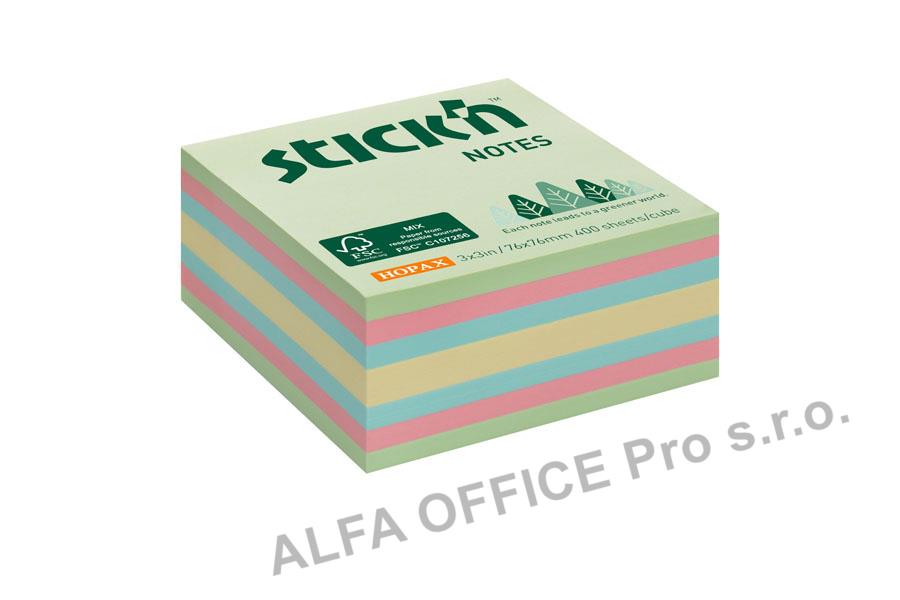 Samolepicí bločky Stick´n by Hopax FSC COC - 76 x 76 mm / 240 lístků / lesní pastelové bar