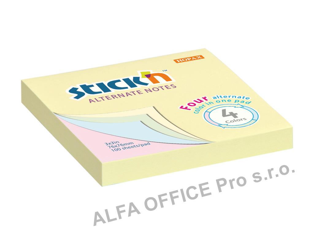 Samolepicí bločky Stick´n by Hopax Alternate - 76 x 76 mm / pastelové barvy