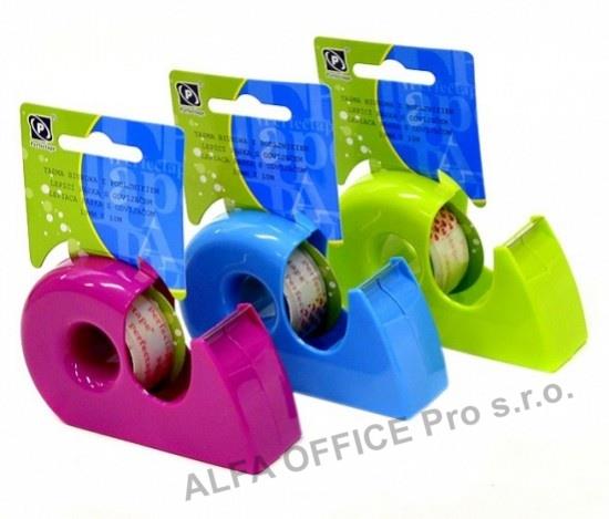 Lepicí páska s odvíječem - 19 mm x 10 m / barevný mix