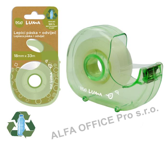 Lepicí páska s odvíječem ECO LUMA - 18 mm x 33 m