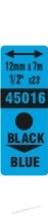 Pásky D1 standardní - 12 mm x 7 m / černý tisk / modrá páska