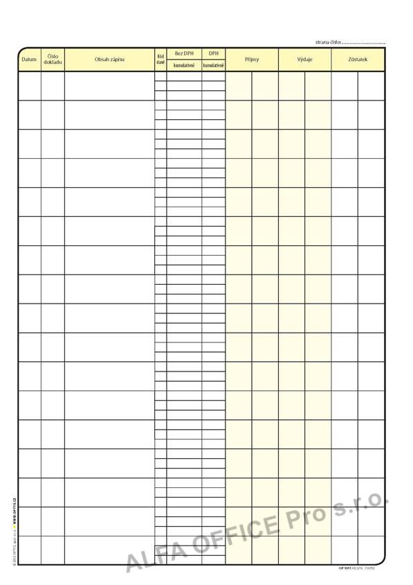 Optys 1011 pokladní kniha 48 listů A4