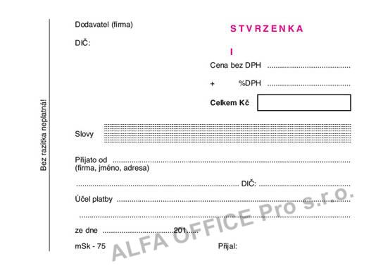 MSK 7400075 Stvrzenka číslovaná NCR A6