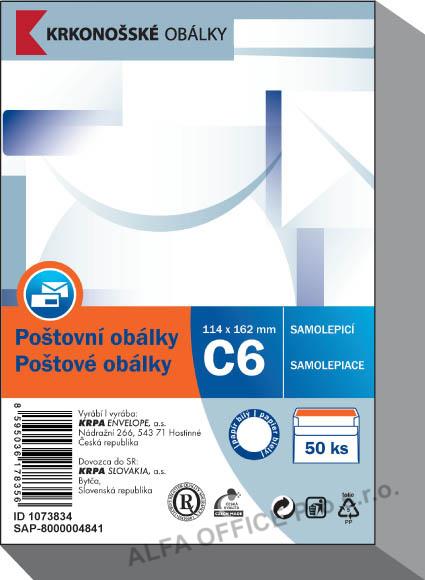 Obálky C6 samolepicí - 50 ks