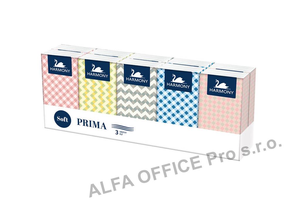 Harmony papírové kapesníky Prima 3-vrstvé 10 x 10 ks